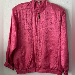 Vintage Fuda Silk Brocade Bomber Jacket Zip-Up XL